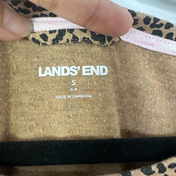 Lands’ End Women’s Sheath Dress Animal Print Tan and Black Medium - Picture 2 of 3